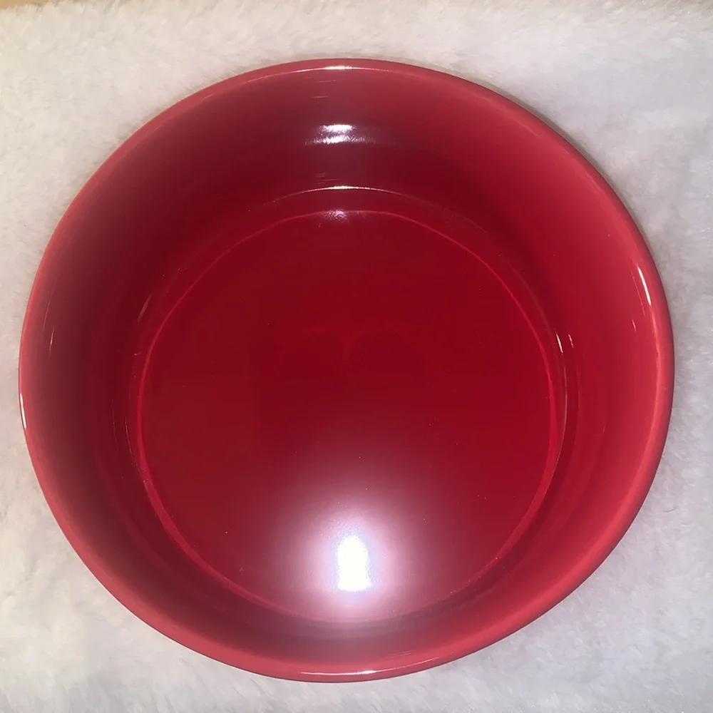 🍁 SANTA PAWS Rae Dunn Red Ceramic Pet Bowl NWOT